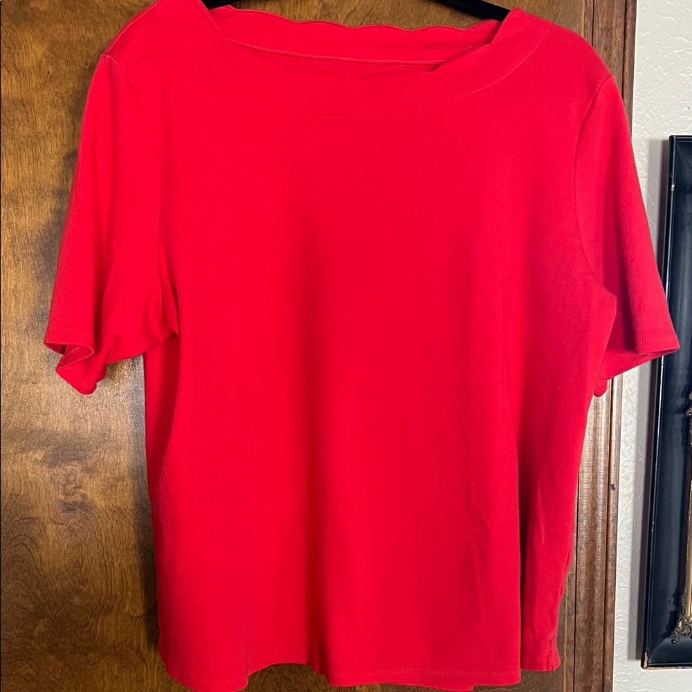 croft & barrow Red Short-Sleeve Crewneck Tee